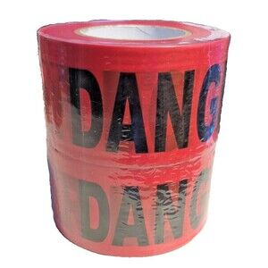 Halloween Decorations - Red Danger Do Not Enter Tape 3"x1000 Ft. Roll x 2 rolls